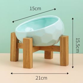 Pet Supplies Bowl Ceramic Cat Bowl Dog Bowl Oblique Mouth (Option: light greenset)